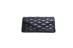 YSL SADE PUFFER LAMBSKIN QUILTED BLACK LARGE - GOLD HDWR