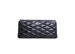 YSL SADE PUFFER LAMBSKIN QUILTED BLACK LARGE - GOLD HDWR