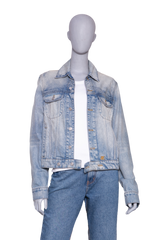 COURRÈGES JACKET MEN'S STRAP DENIM DIRTY BLUE
