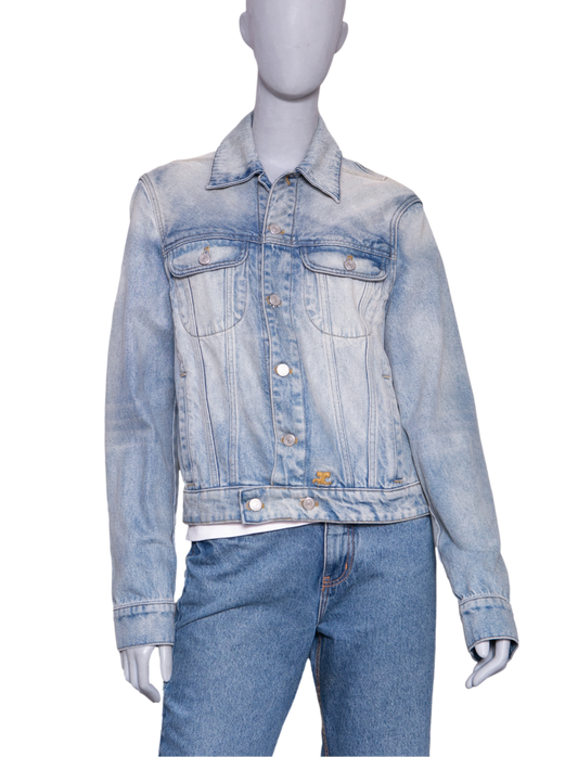 COURRÈGES JACKET MEN'S STRAP DENIM DIRTY BLUE