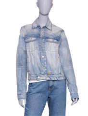 COURRÈGES JACKET MEN'S STRAP DENIM DIRTY BLUE