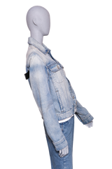 COURRÈGES JACKET MEN'S STRAP DENIM DIRTY BLUE