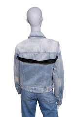 COURRÈGES JACKET MEN'S STRAP DENIM DIRTY BLUE