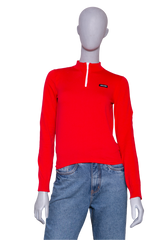 MIU MIU TECHNICAL YARN SWEATER RED