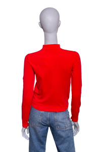 MIU MIU TECHNICAL YARN SWEATER RED