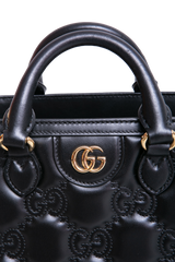 GUCCI SMALL GG MATELASSÊ TOP HANDLE BLACK