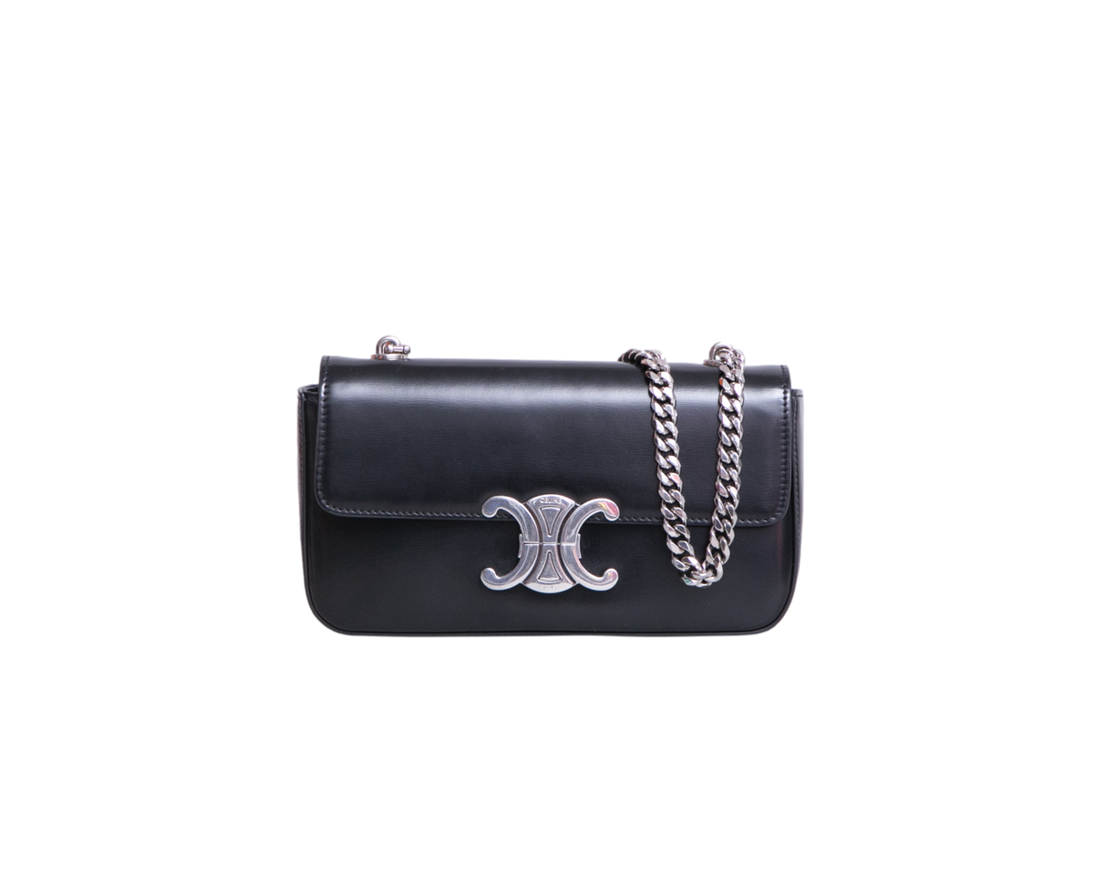 CELINE CLAUDE SHINY CALFSKIN BLACK