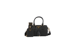 PRADA MINI BOWLING BAG SAFFIANO BLACK