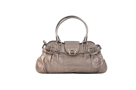 FERRAGAMO MARISA LEATHER SILVER