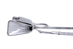 BALENCIAGA HOURGLASS XS EMBOSSED CROCO SILVER