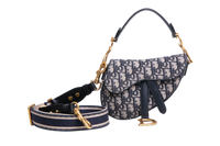 DIOR SADDLE MINI JACQUARD DIOR OBLIQUE NAVY