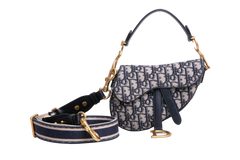 DIOR SADDLE MINI JACQUARD DIOR OBLIQUE NAVY