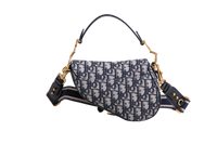 DIOR SADDLE MINI JACQUARD DIOR OBLIQUE NAVY