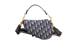 DIOR SADDLE MINI JACQUARD DIOR OBLIQUE NAVY