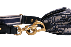 DIOR SADDLE MINI JACQUARD DIOR OBLIQUE NAVY