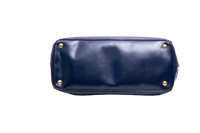 PRADA GALLERIA SAFFIANO LUX DOUBLE ZIP PATENT NAVY