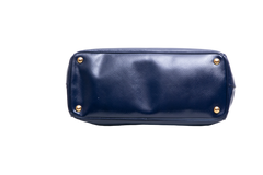 PRADA GALLERIA SAFFIANO LUX DOUBLE ZIP PATENT NAVY