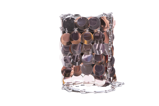 PACO RABANNE SPARKLE HOBO BAG SILVER/PINK