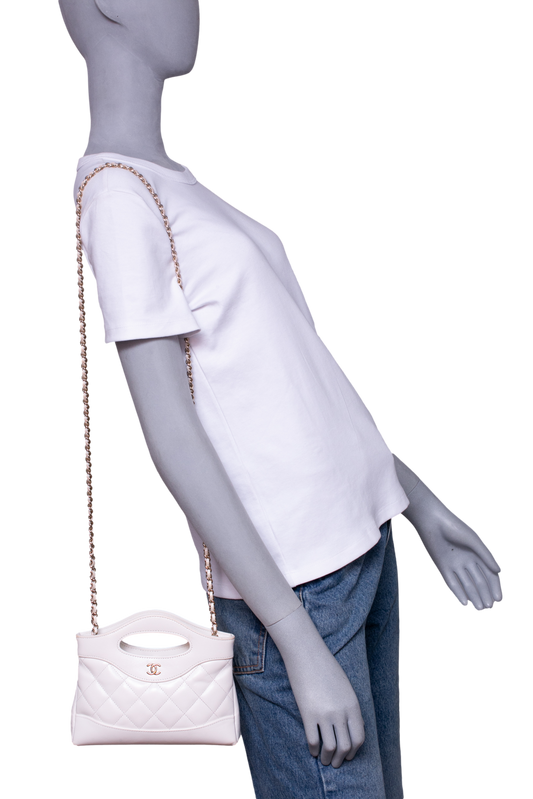 CHANEL 31 NANO BAG LEATHER WHITE