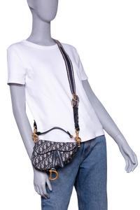 DIOR SADDLE MINI JACQUARD DIOR OBLIQUE NAVY