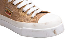DG SNEAKER FABRIC LOW TOP GOLD/WHITE BROCADE - 39 BR