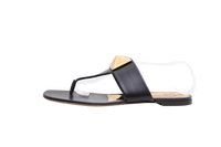 VALENTINO SANDAL FLATS ONE STUD BLACK - 40 BR