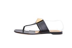 VALENTINO SANDAL FLATS ONE STUD BLACK - 40 BR