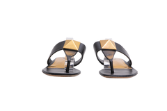 VALENTINO SANDAL FLATS ONE STUD BLACK - 40 BR