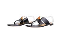 VALENTINO SANDAL FLATS ONE STUD BLACK - 40 BR