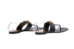 VALENTINO SANDAL FLATS ONE STUD BLACK - 40 BR