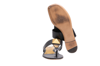 VALENTINO SANDAL FLATS ONE STUD BLACK - 40 BR