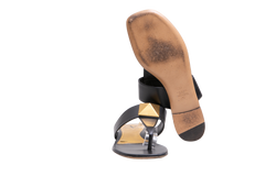 VALENTINO SANDAL FLATS ONE STUD BLACK - 40 BR