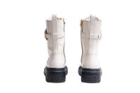 FENDI COMBAT BOOTS BIKER FENDIGRAPHY SIGNATURE GRAPHIC CREAM