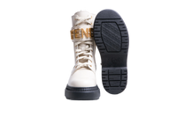 FENDI COMBAT BOOTS BIKER FENDIGRAPHY SIGNATURE GRAPHIC CREAM