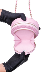 CHANEL ROUND VANITY CASE HANDLE WITH CHAIN CAVIAR PINK