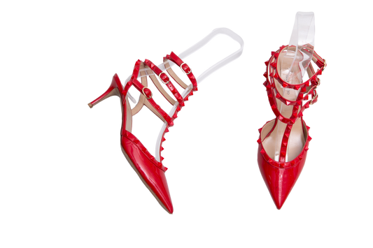 VALENTINO SCARPIN ROCKSTUD PATENT RED - 39 BR