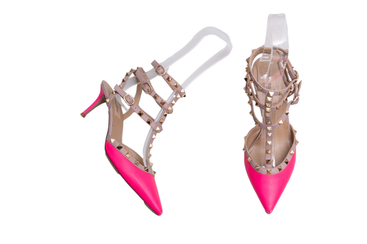 VALENTINO SCARPIN ROCKSTUD PINK & BEIGE