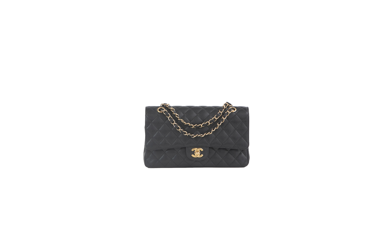 CHANEL CLASSIC DF MEDIUM CAVIAR BLACK