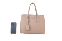 PRADA DOUBLE TOTE MEDIUM BEIGE SAFFIANO