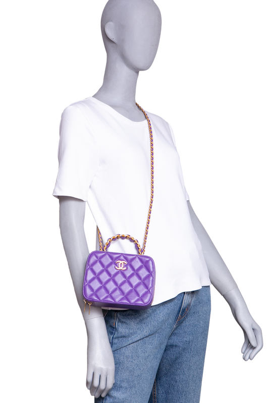 CHANEL MINI VANITY CHAIN PURPLE