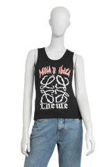 LOEWE PAULA'S IBIZA ANAGRAM COTTON TANK TOP BLACK