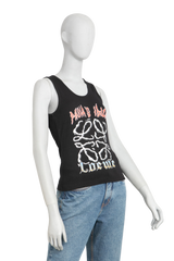 LOEWE PAULA'S IBIZA ANAGRAM COTTON TANK TOP BLACK