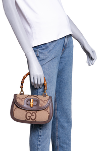GUCCI BAMBOO 1947 JUMBO GG SMALL BEIGE/BROWN