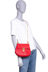 CHLOÉ DREW MEDIUM GRAINED CALFSKIN RED