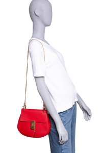 CHLOÉ DREW MEDIUM GRAINED CALFSKIN RED