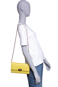 VALENTINO ROCKSTUD SPIKE NAPPA MEDIUM LIME YELLOW