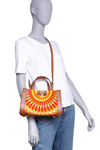 VALENTINO VLOGO SIGNATURE CANVAS SHOPPER MULTICOLOR EMBROIDERED