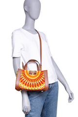VALENTINO VLOGO SIGNATURE CANVAS SHOPPER MULTICOLOR EMBROIDERED