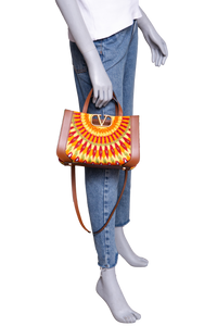 VALENTINO VLOGO SIGNATURE CANVAS SHOPPER MULTICOLOR EMBROIDERED