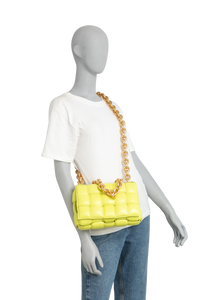BOTTEGA CASSETTE CHAIN BAG LIME GREEN